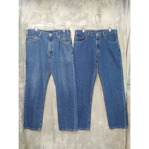 Vintage Levis 505 Jeans Mens 36x30 Blue Denim Straight Leg Made in USA Lot of 2 - Picture 1 of 9